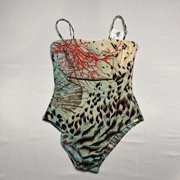 MARYAN MEHLHORN Tropical Seashell Ocean B-cup Swimsuit Fits Medium Large - Picture 2 of 9